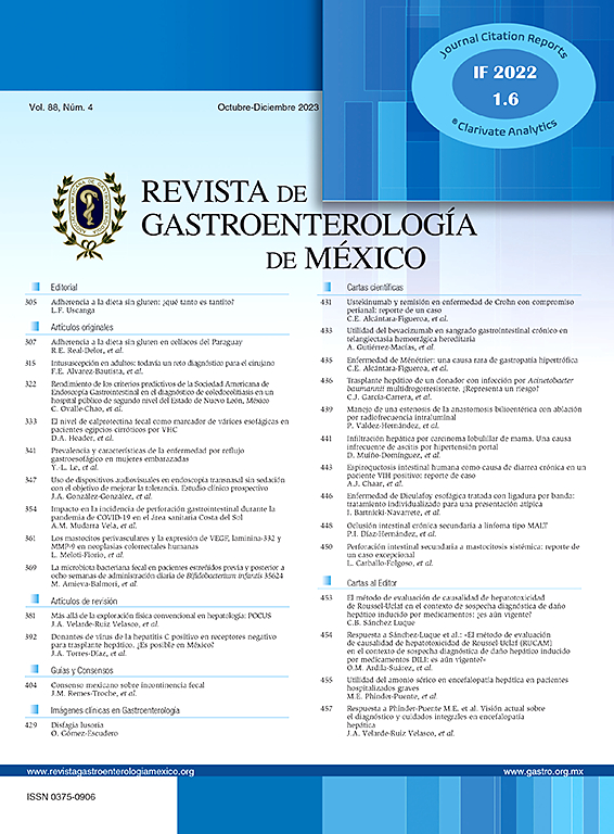 Go to journal home page - Revista de Gastroenterología de México